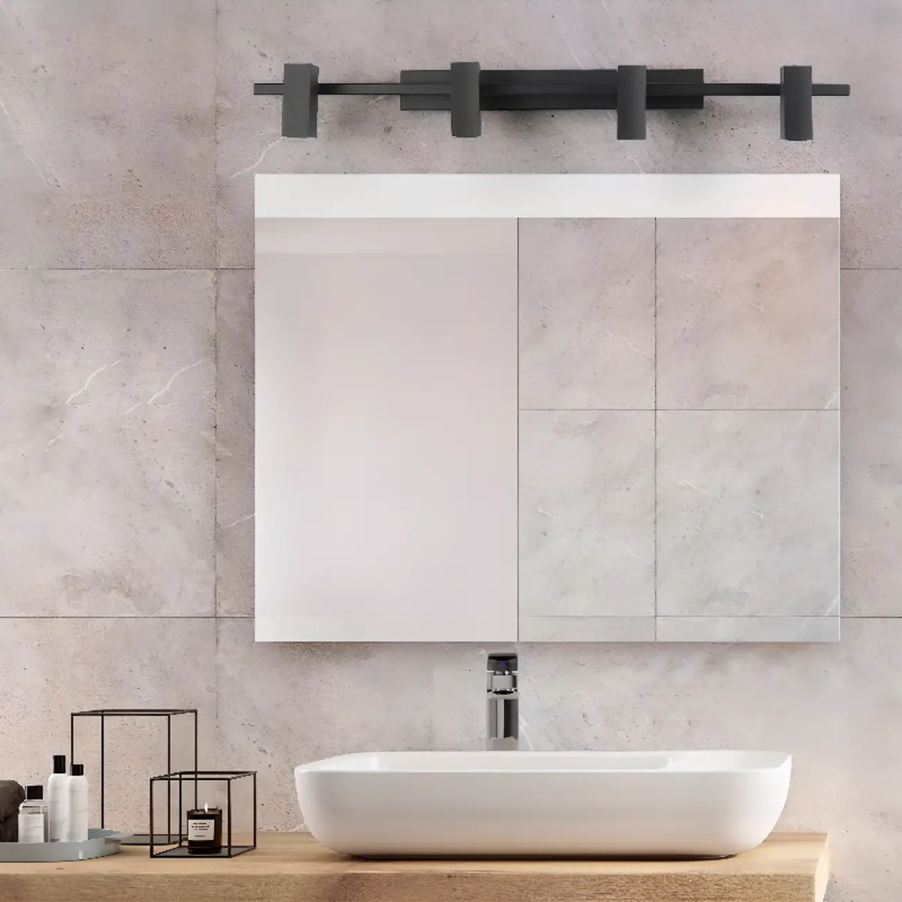 Rectangle Modern Vanity Light with Adjustable Shades Image - 5 | homeyfad