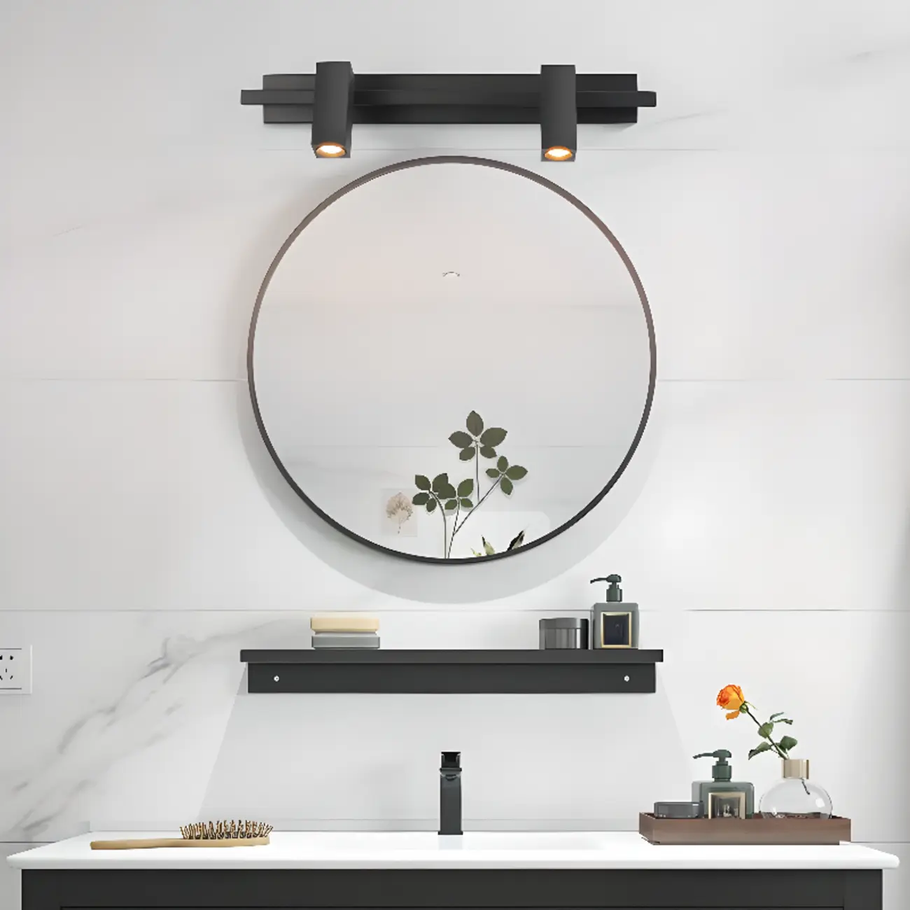 Rectangle Modern Vanity Light with Adjustable Shades Image - 6 | homeyfad