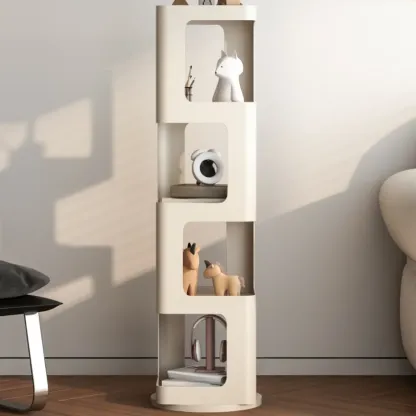 Chic Rotatable 4-Tier Vertical Metal Open Back Bookcase Image - 7