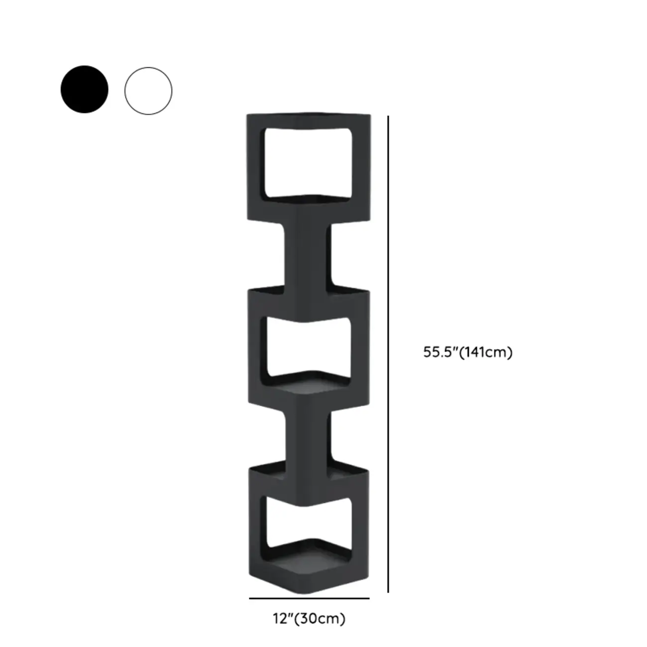 Chic Rotatable 4-Tier Vertical Metal Open Back Bookcase Image - 20 | homeyfad