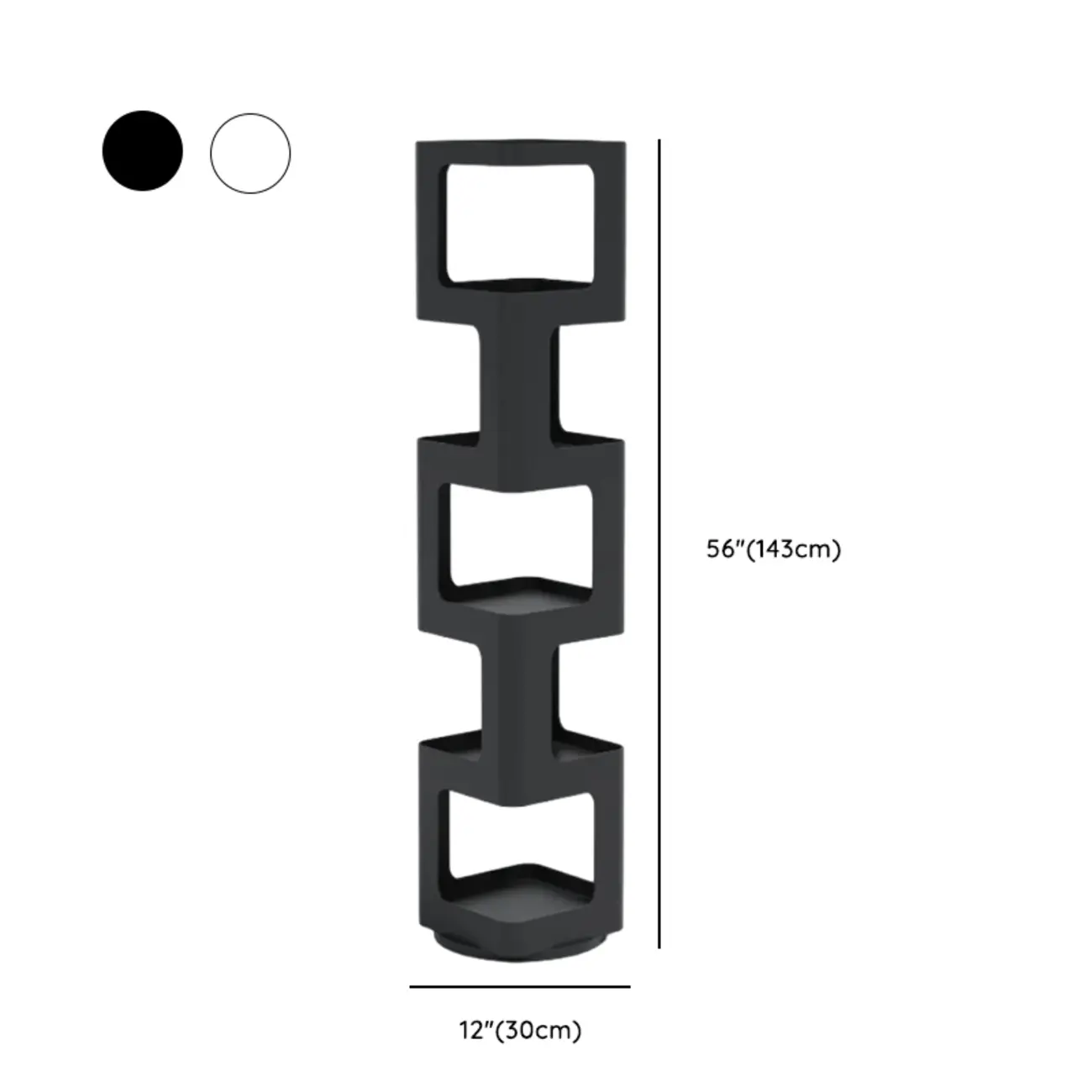 Chic Rotatable 4-Tier Vertical Metal Open Back Bookcase Image - 23 | homeyfad