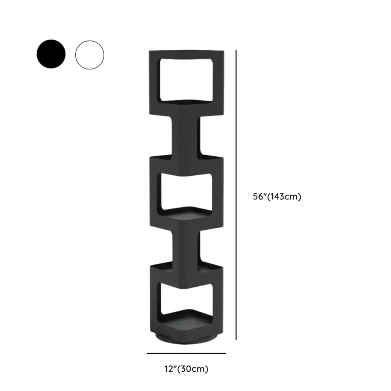 Chic Rotatable 4-Tier Vertical Metal Open Back Bookcase Image - 23