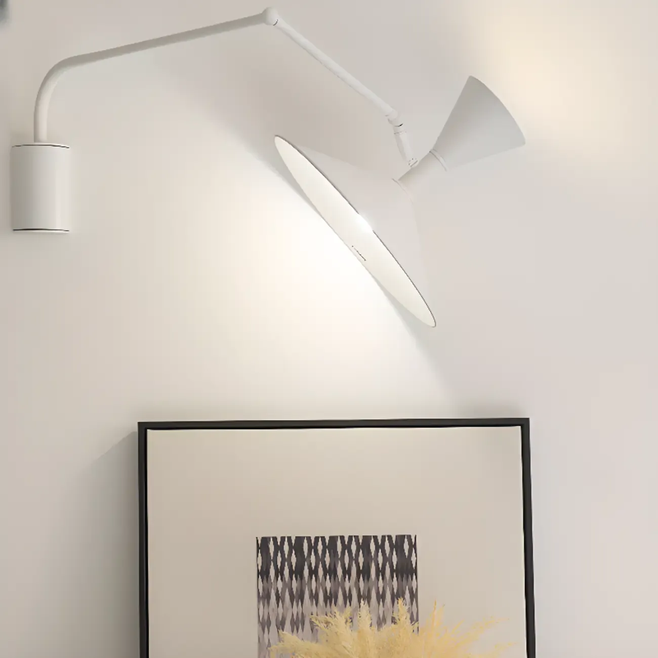Modern White Plug-In Adjustable Wall Sconce in 2-Light Image - 1