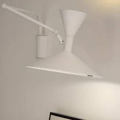 Modern White Plug-In Adjustable Wall Sconce in 2-Light Image - 2