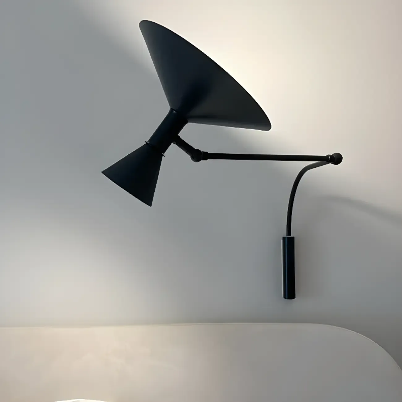 Modern White Plug-In Adjustable Wall Sconce in 2-Light Image - 8