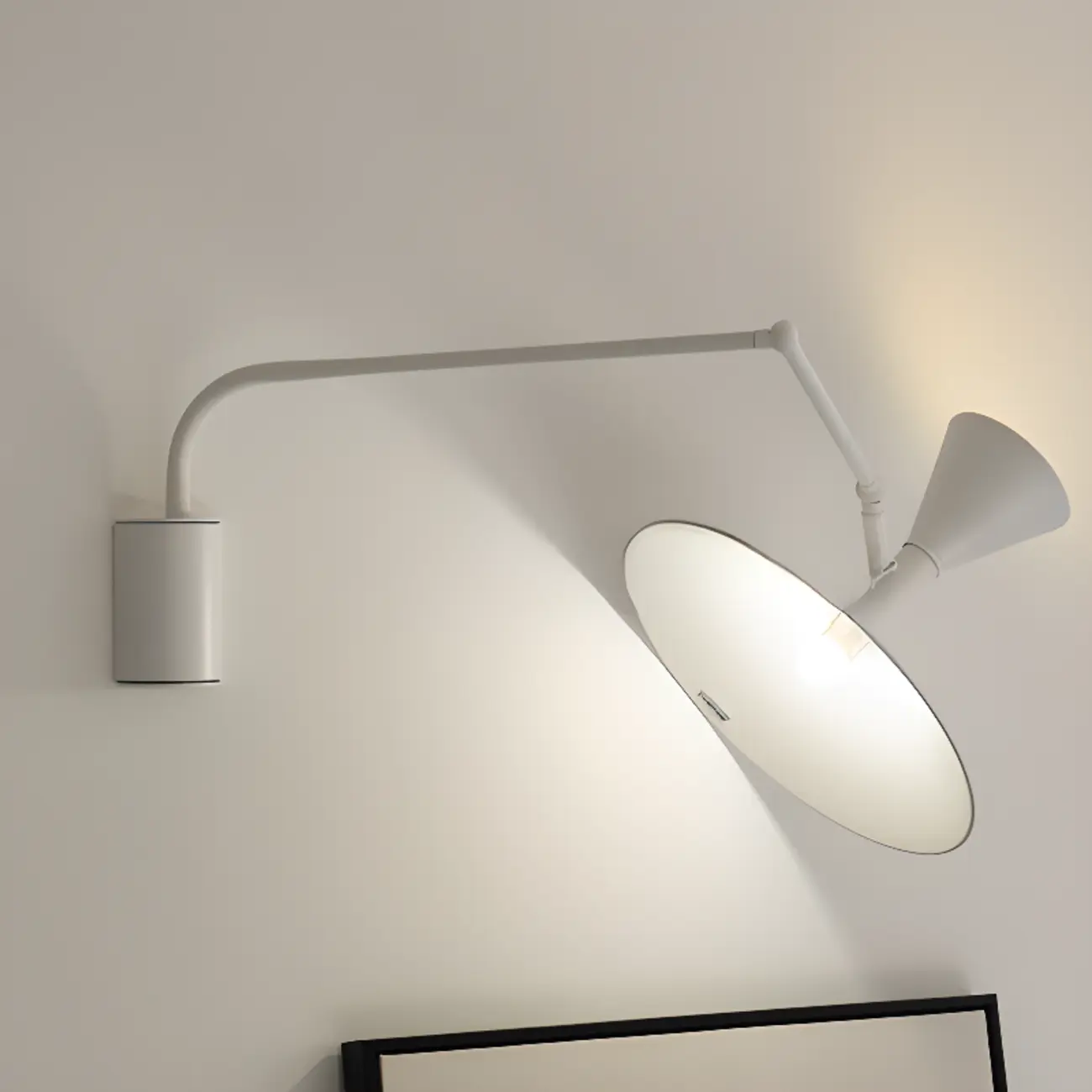 Modern White Plug-In Adjustable Wall Sconce in 2-Light Image - 13 | homeyfad