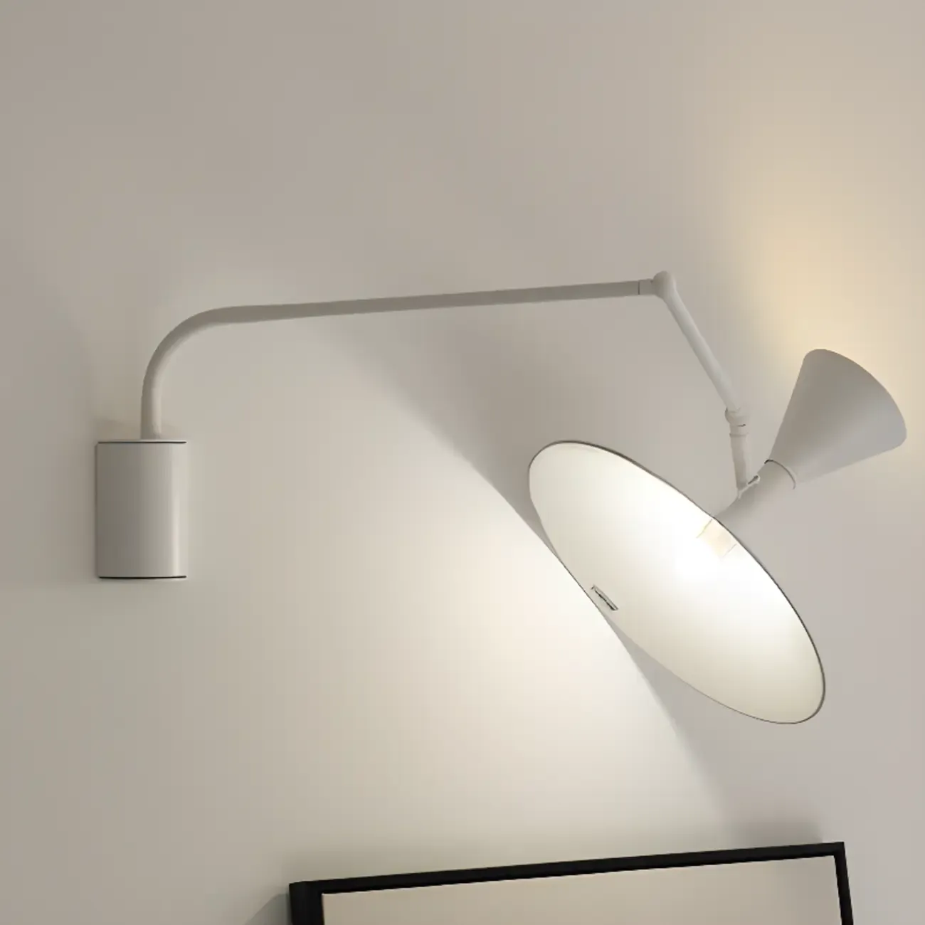 Modern White Plug-In Adjustable Wall Sconce in 2-Light Image - 13