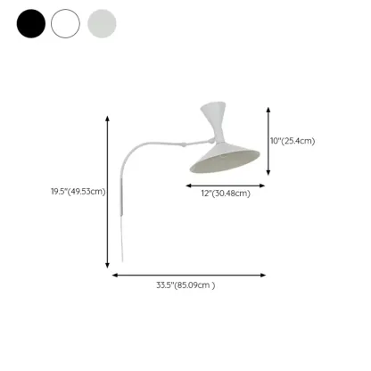 Modern White Plug-In Adjustable Wall Sconce in 2-Light Image - 15