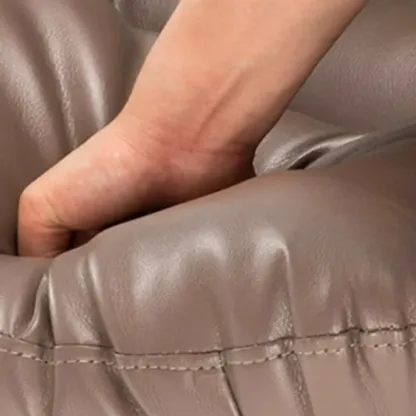 Ergonomic Black Leather Adjustable Office Chair with Wheels Image - 4