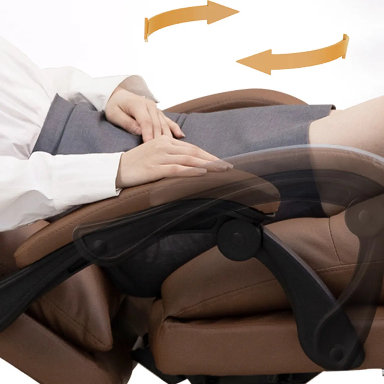 Ergonomic Black Leather Adjustable Office Chair with Wheels Image - 6 | homeyfad