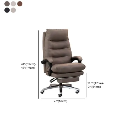 Ergonomic Black Leather Adjustable Office Chair with Wheels #size