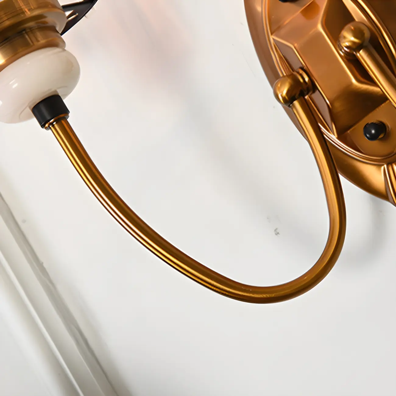 Elegant Brass Wall Sconce with Crystal Shade Image - 12 | homeyfad