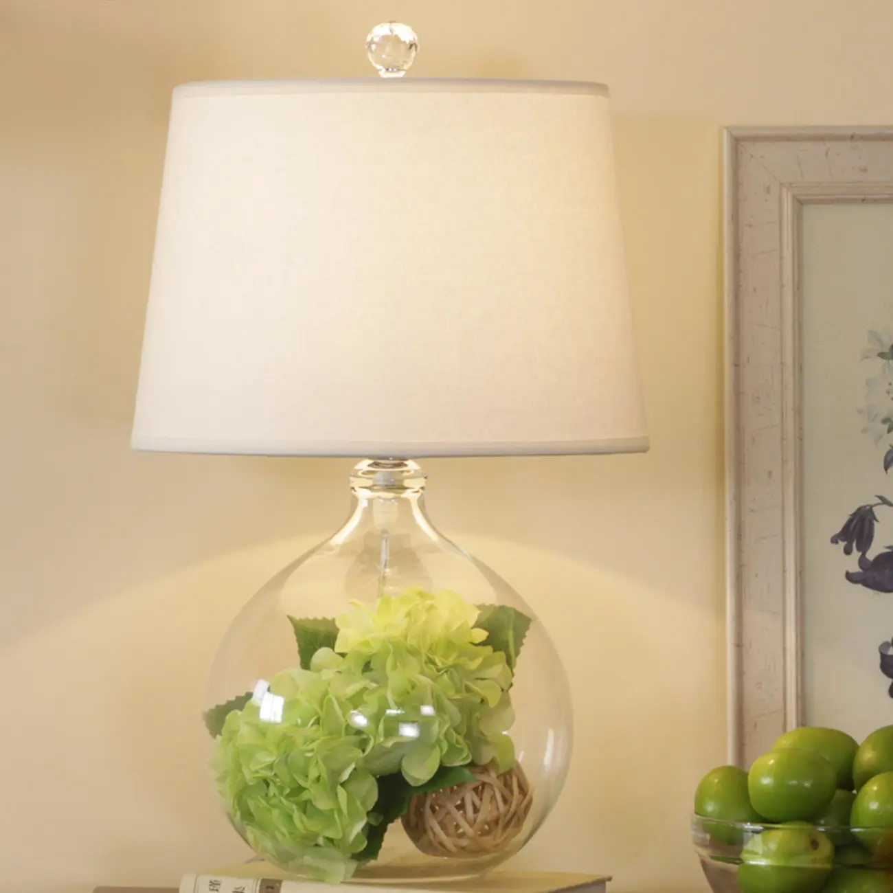 Modern Elegant Glass Fabric LED Table Lamp for Indoor Image - 5 | homeyfad