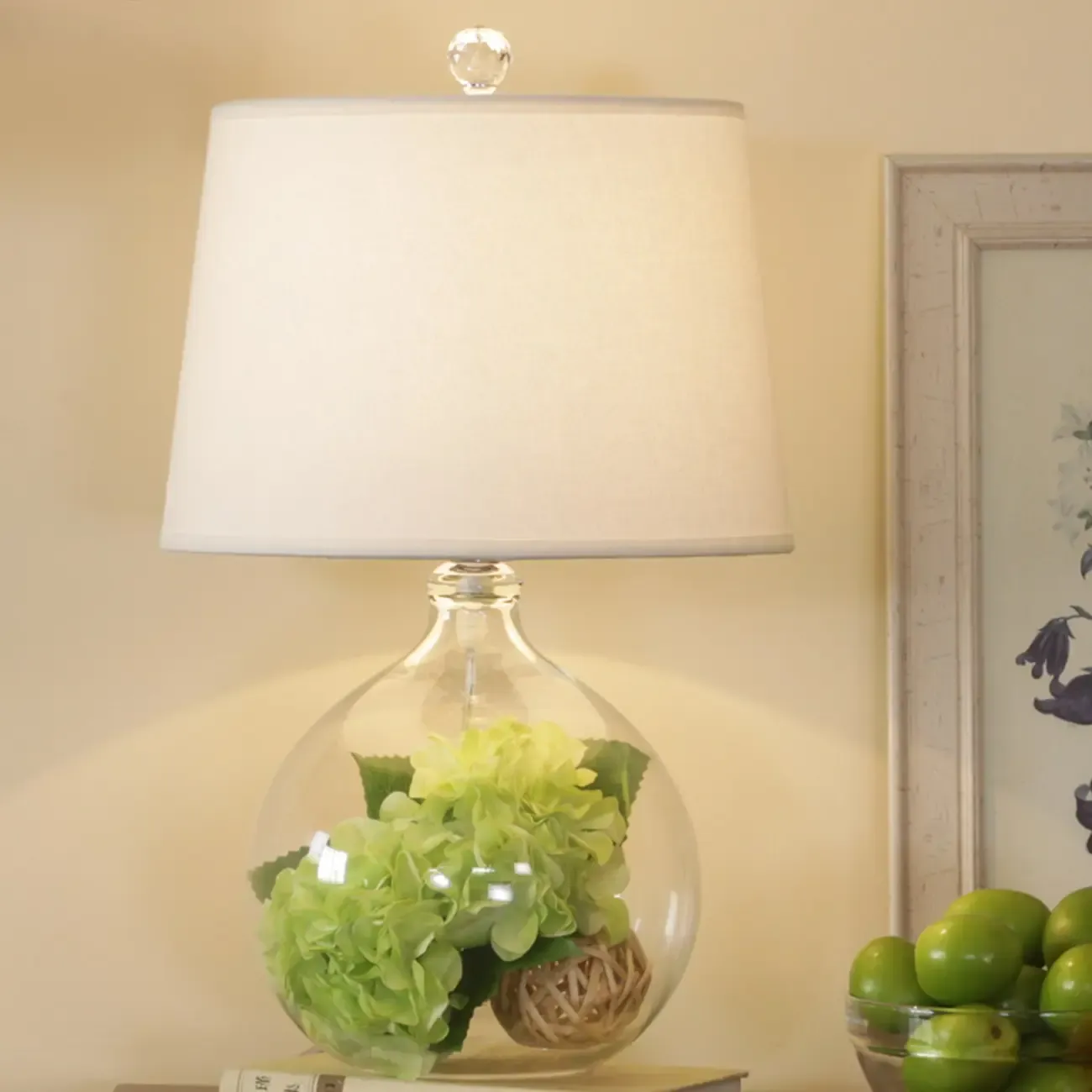 Modern Elegant Glass Fabric LED Table Lamp for Indoor Image - 5