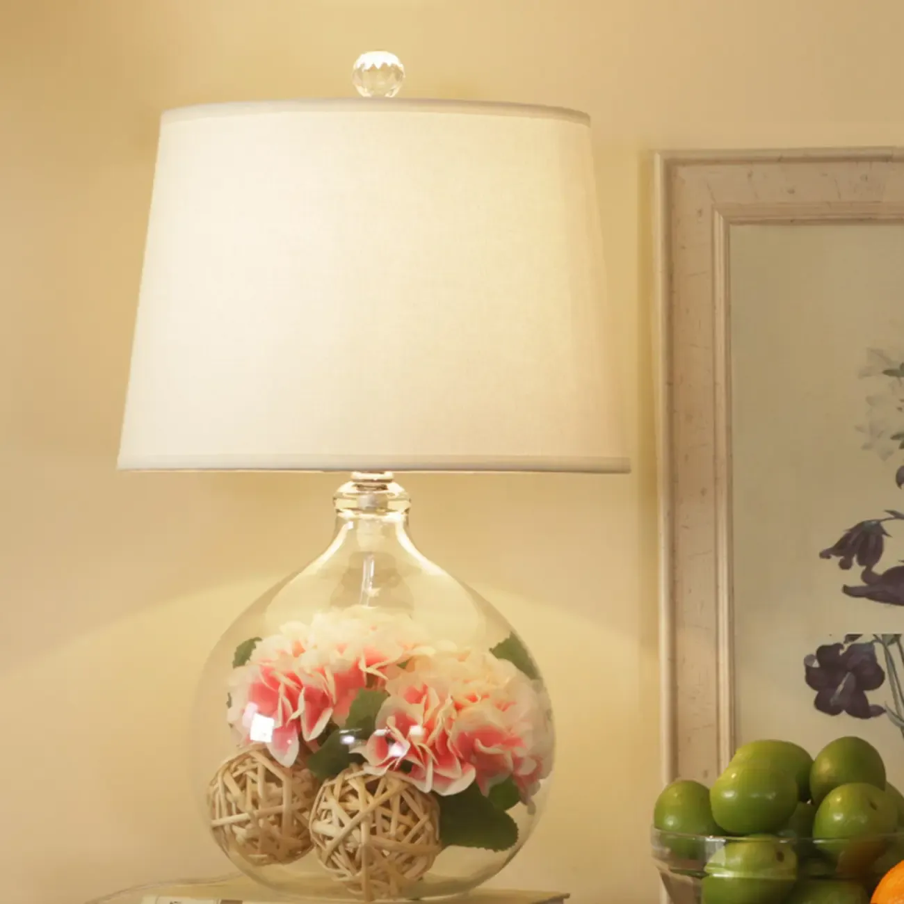 Modern Elegant Glass Fabric LED Table Lamp for Indoor Image - 8