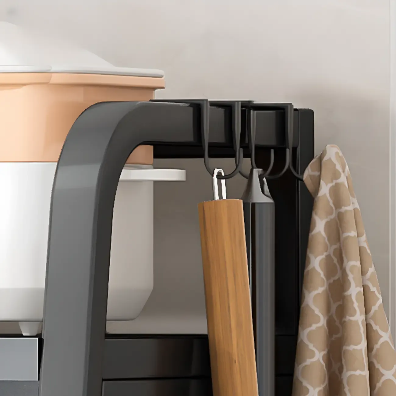 Contemporary Industrial Black Metal 5-Tier Rolling Bookcase Image - 6