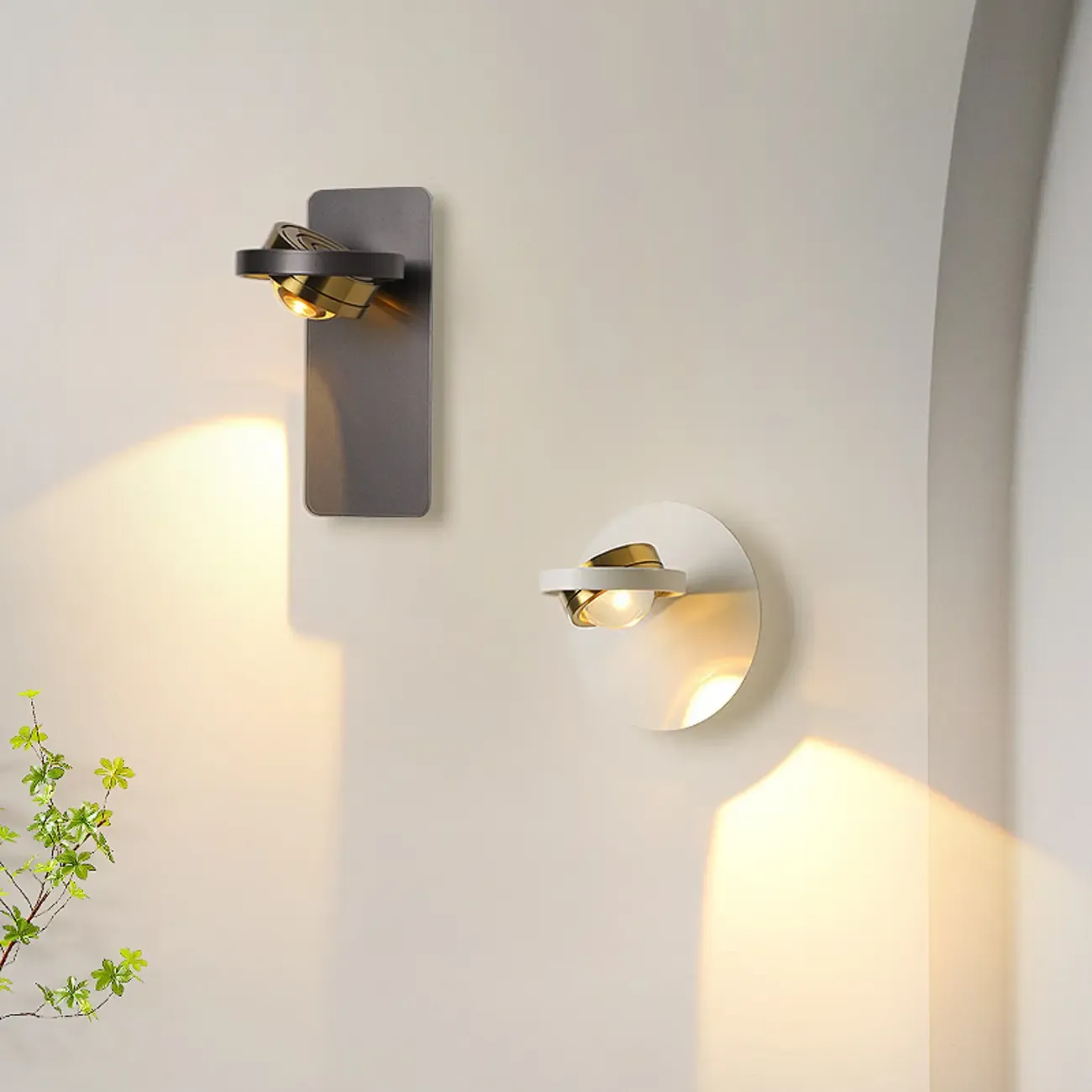 Modern Geometric Metal LED Wall Sconce for Bedroom Image - 1