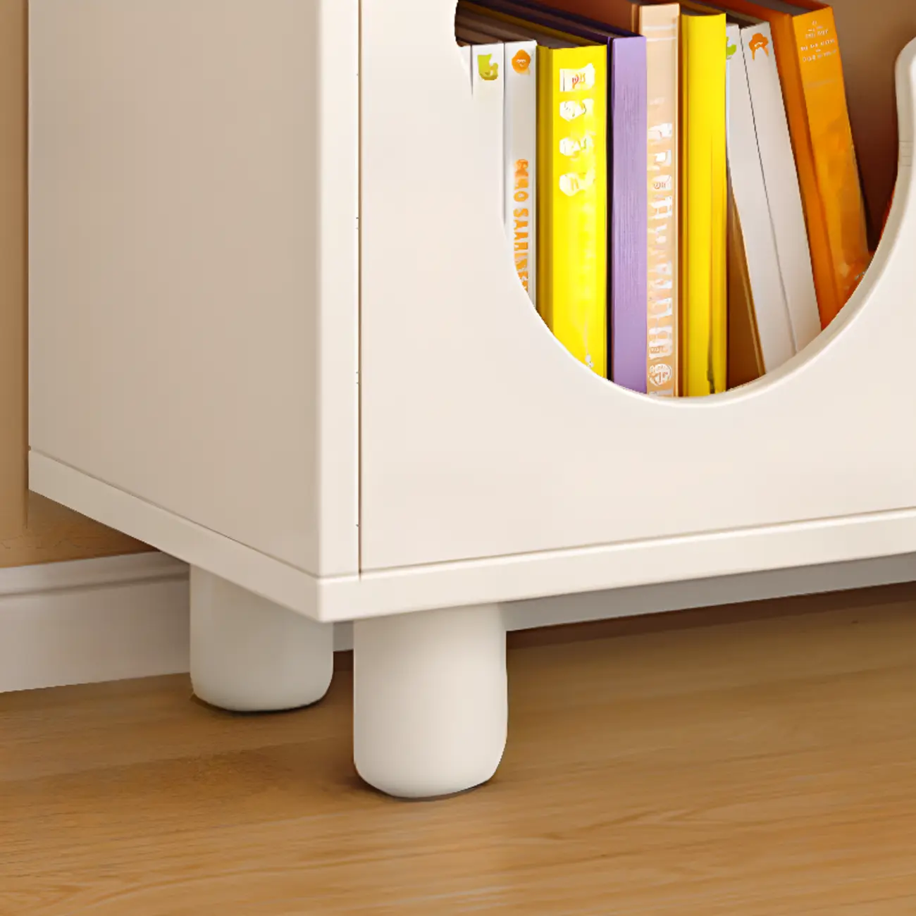 Modern White Short Wood Bookcase with Glass Doors Image - 10 | homeyfad