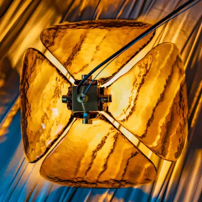 Modern Rope Amber Glass Hanging Pendant Lights for Kitchen Image - 6