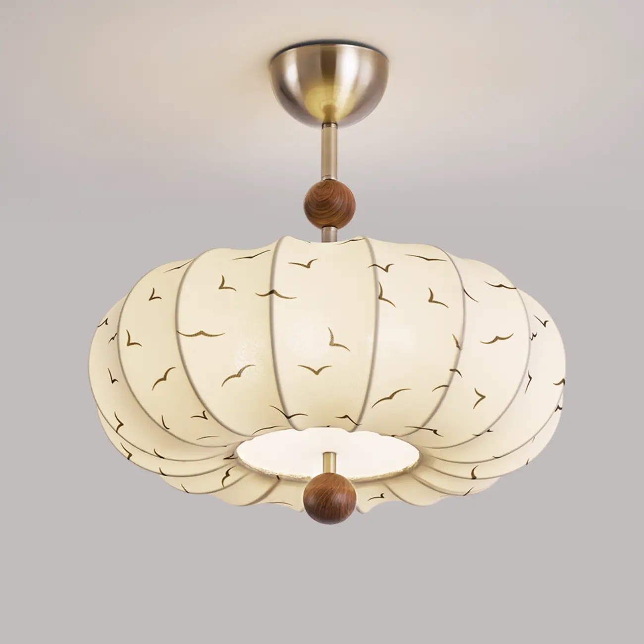 Modern Off-white Fabric Pendant Light with 5-Light & LED Image - 7 | homeyfad