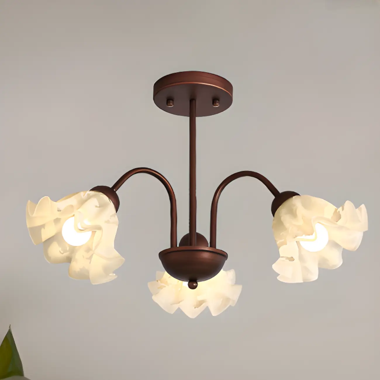 Geometric Art 3/8 Light Glass LED Chandelier for Dining Area Image - 6 | homeyfad