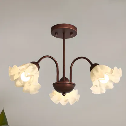 Geometric Art 3/8 Light Glass LED Chandelier for Dining Area Image - 6