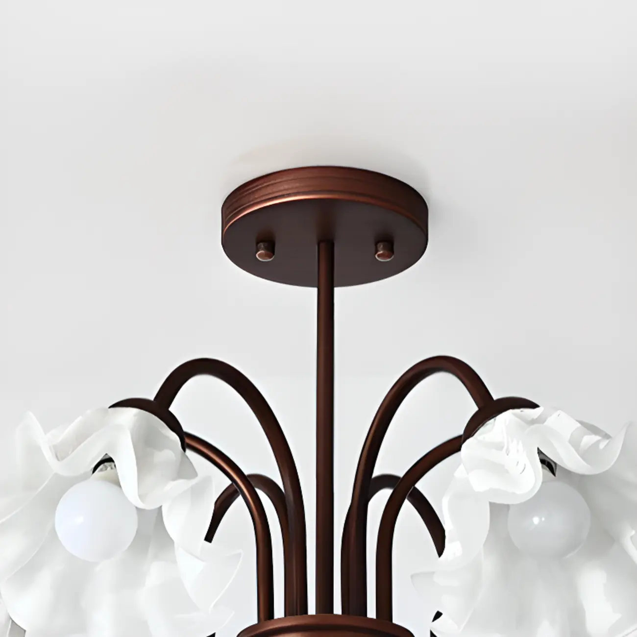 Geometric Art 3/8 Light Glass LED Chandelier for Dining Area Image - 7 | homeyfad