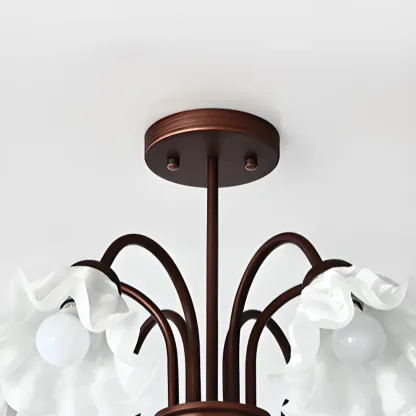 Geometric Art 3/8 Light Glass LED Chandelier for Dining Area Image - 7