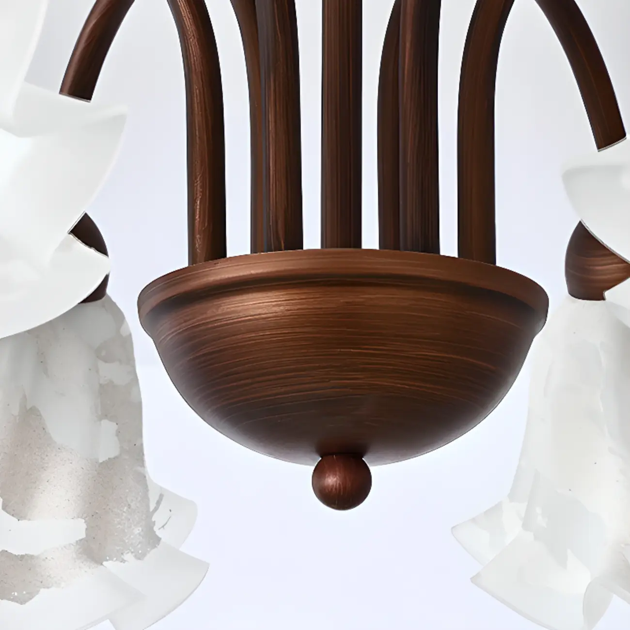 Geometric Art 3/8 Light Glass LED Chandelier for Dining Area Image - 8 | homeyfad