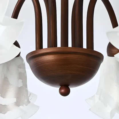 Geometric Art 3/8 Light Glass LED Chandelier for Dining Area Image - 8