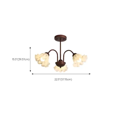 Geometric Art 3/8 Light Glass LED Chandelier for Dining Area #size