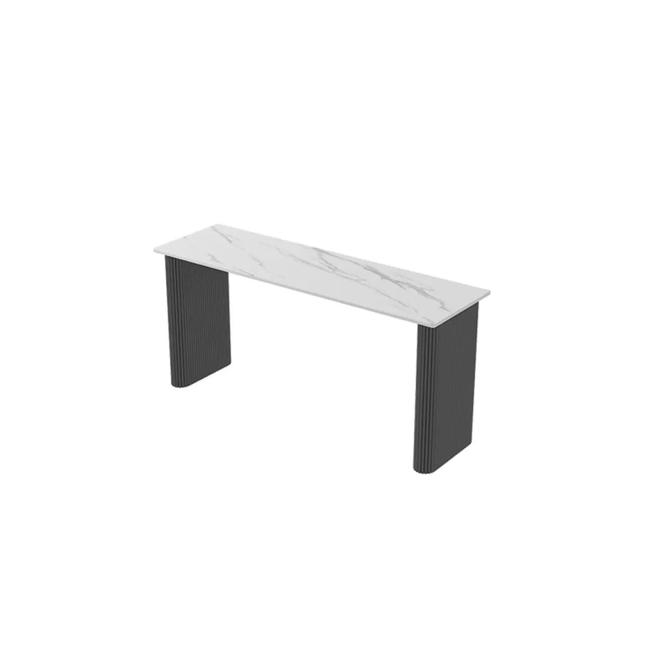 Glam White Stone Metal Striped Pillar Bar Tables Image - 7 | homeyfad