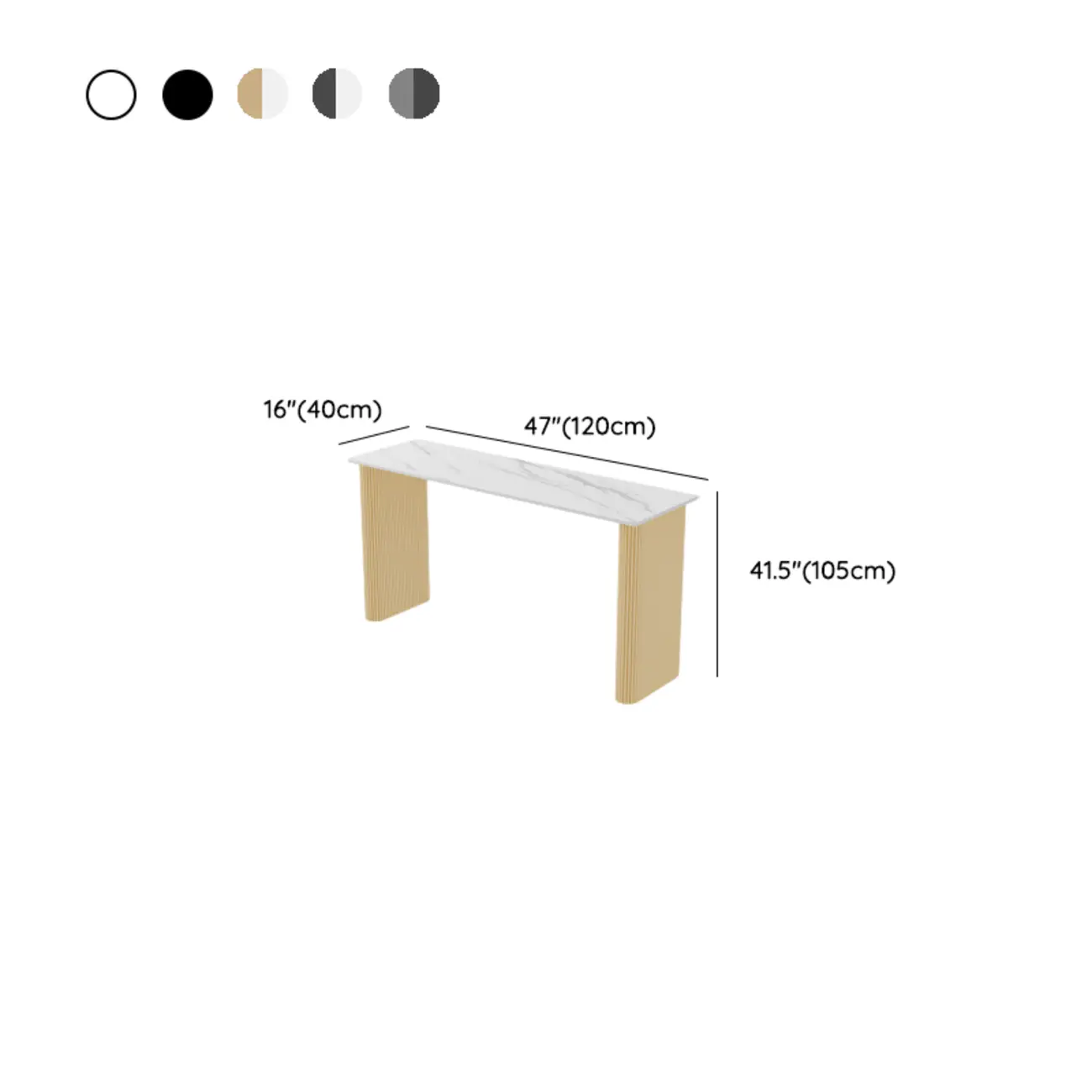 Glam White Stone Metal Striped Pillar Bar Tables Image - 11 | homeyfad