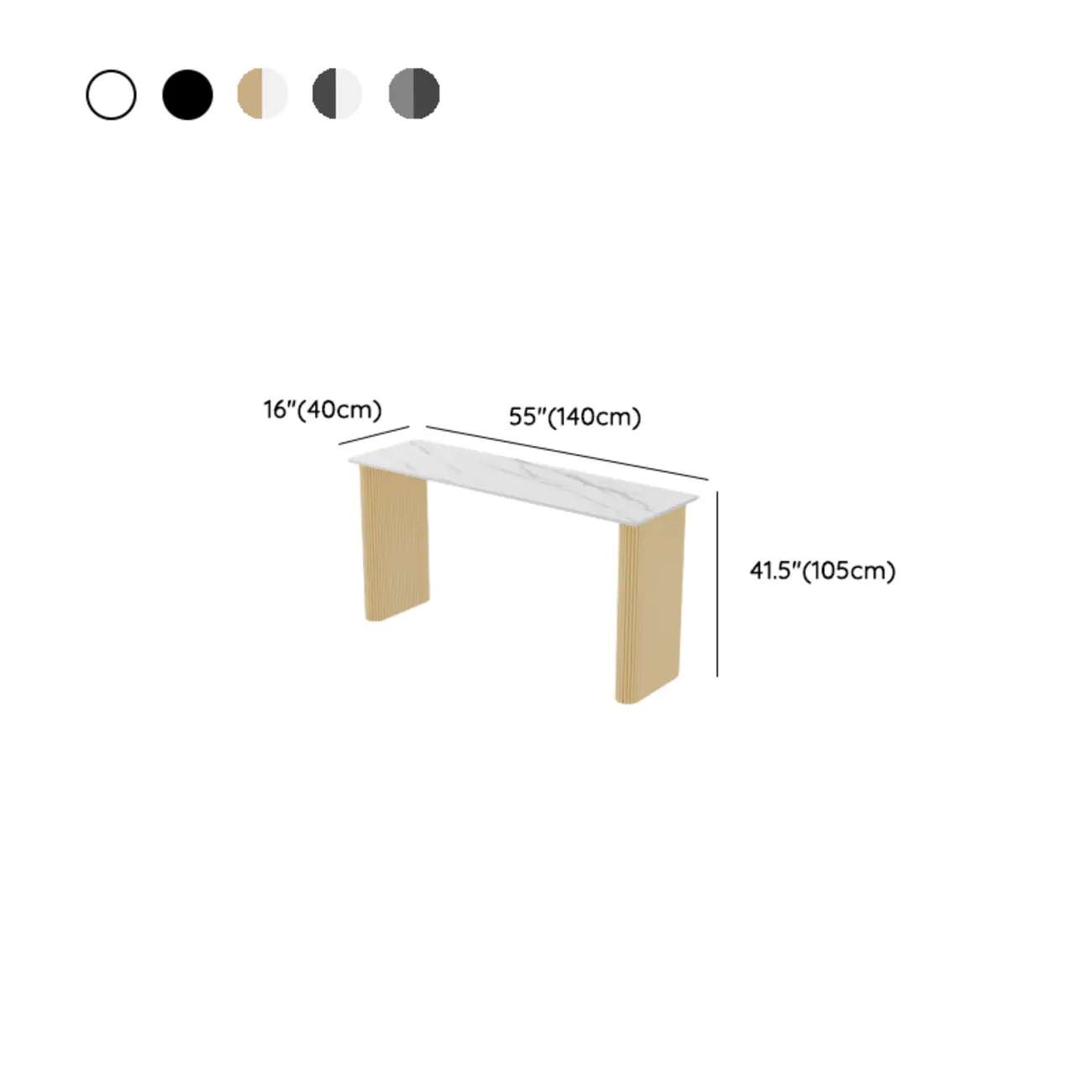 Glam White Stone Metal Striped Pillar Bar Tables Image - 12 | homeyfad