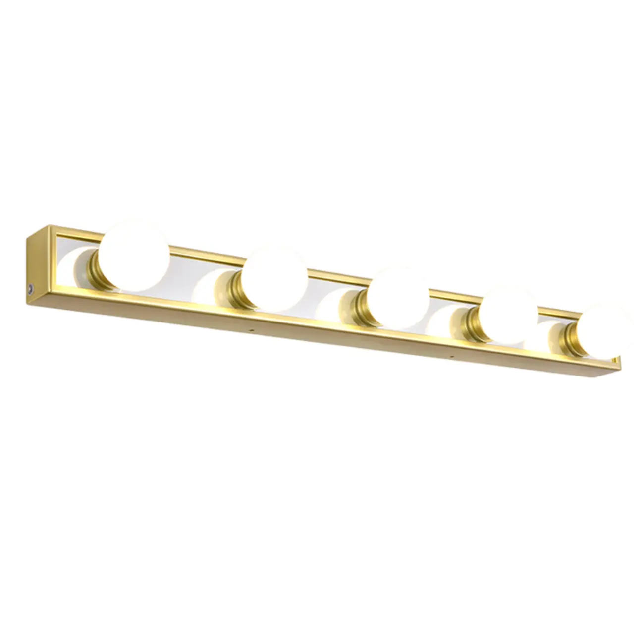 Gold Modern Straight 4/5 Light LED Vanity Light for Bathroom Image - 4 | homeyfad