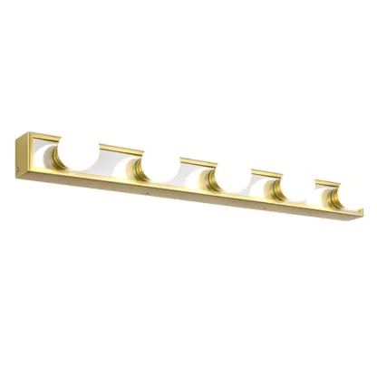 Gold Modern Straight 4/5 Light LED Vanity Light for Bathroom Image - 4