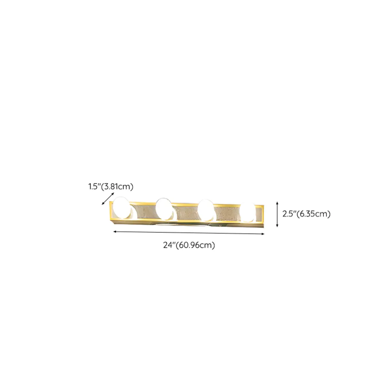Gold Modern Straight 4/5 Light LED Vanity Light for Bathroom #size | homeyfad