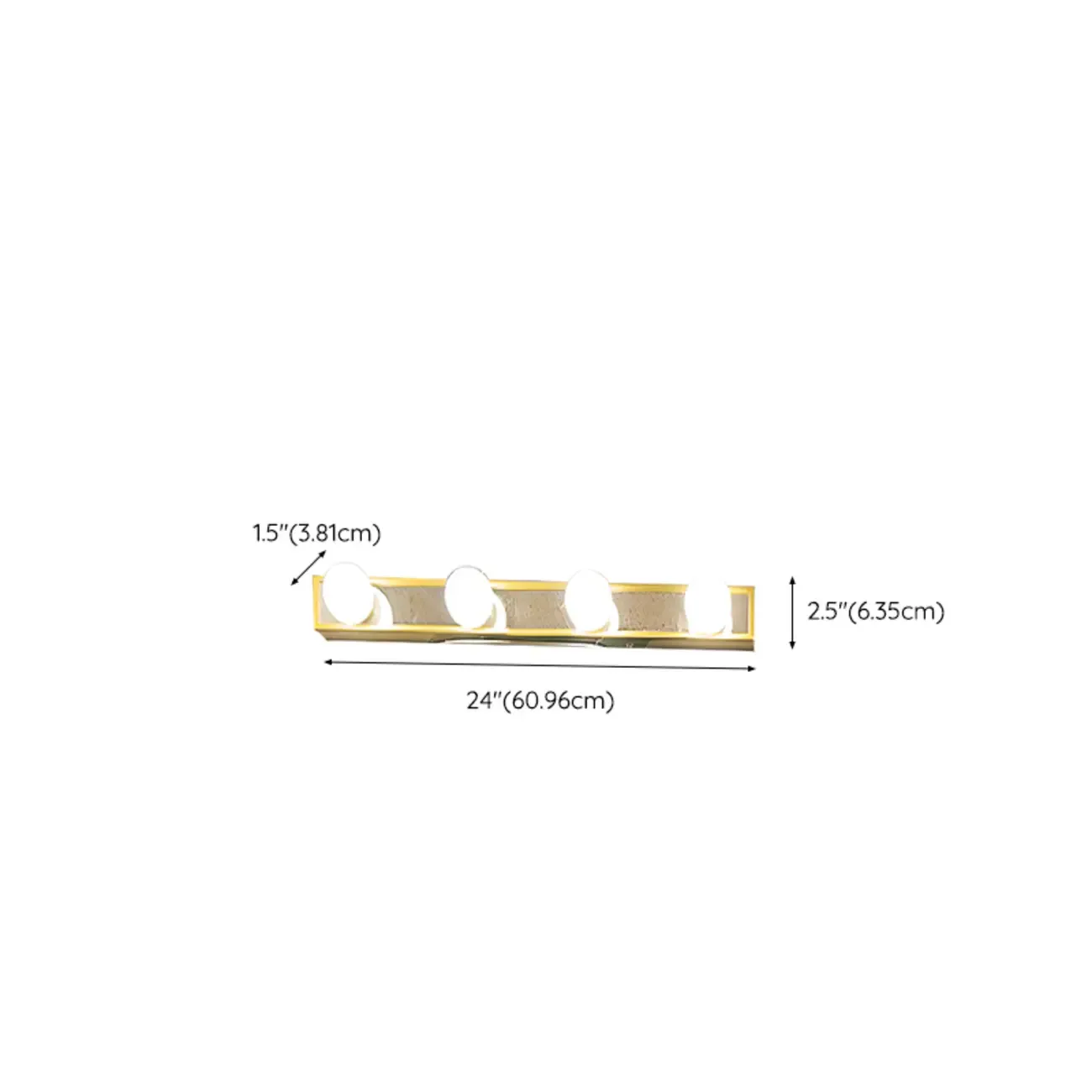 Gold Modern Straight 4/5 Light LED Vanity Light for Bathroom #size