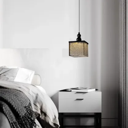 Adjustable Modern Square Resin Black LED Pendant Light  Image - 1