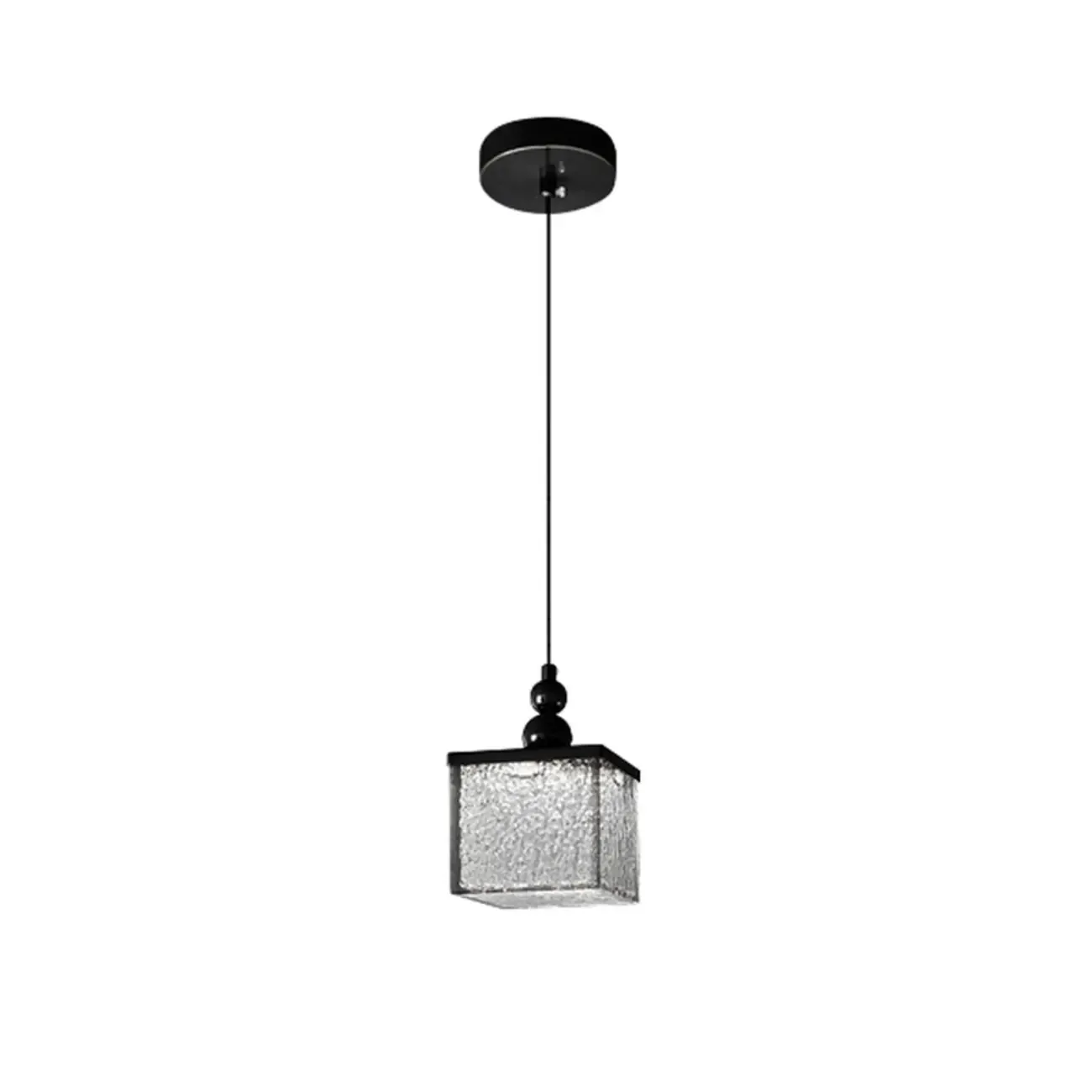 Adjustable Modern Square Resin Black LED Pendant Light  Image - 5