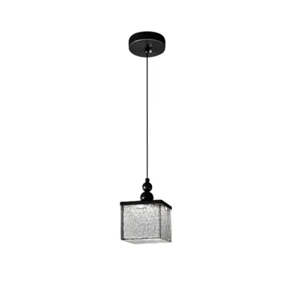 Adjustable Modern Square Resin Black LED Pendant Light  Image - 5