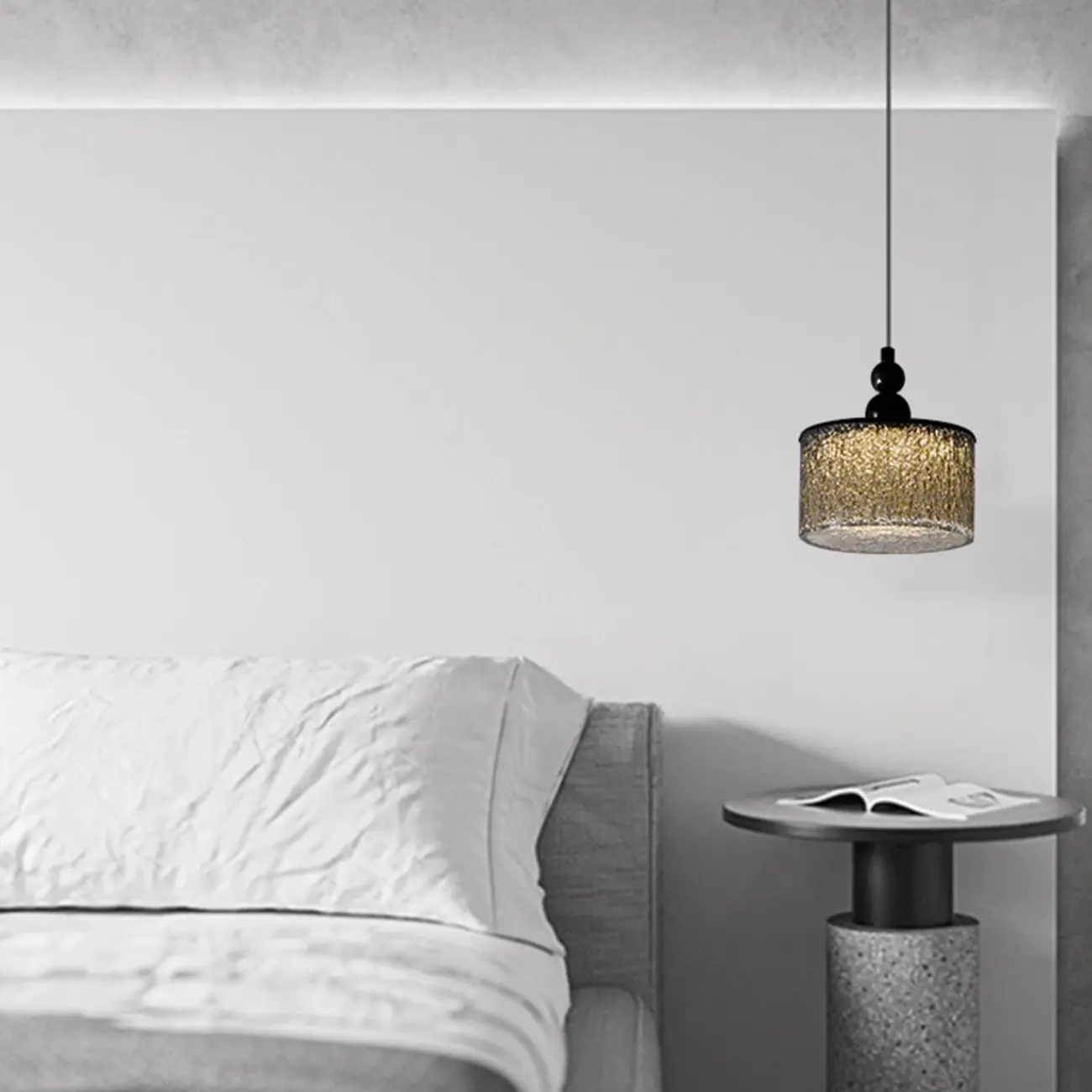 Adjustable Modern Square Resin Black LED Pendant Light  Image - 3 | homeyfad