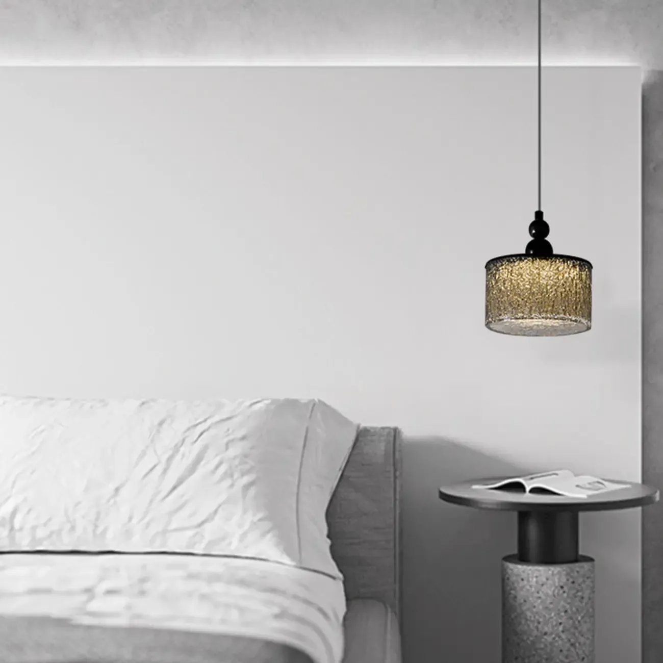 Adjustable Modern Square Resin Black LED Pendant Light  Image - 3