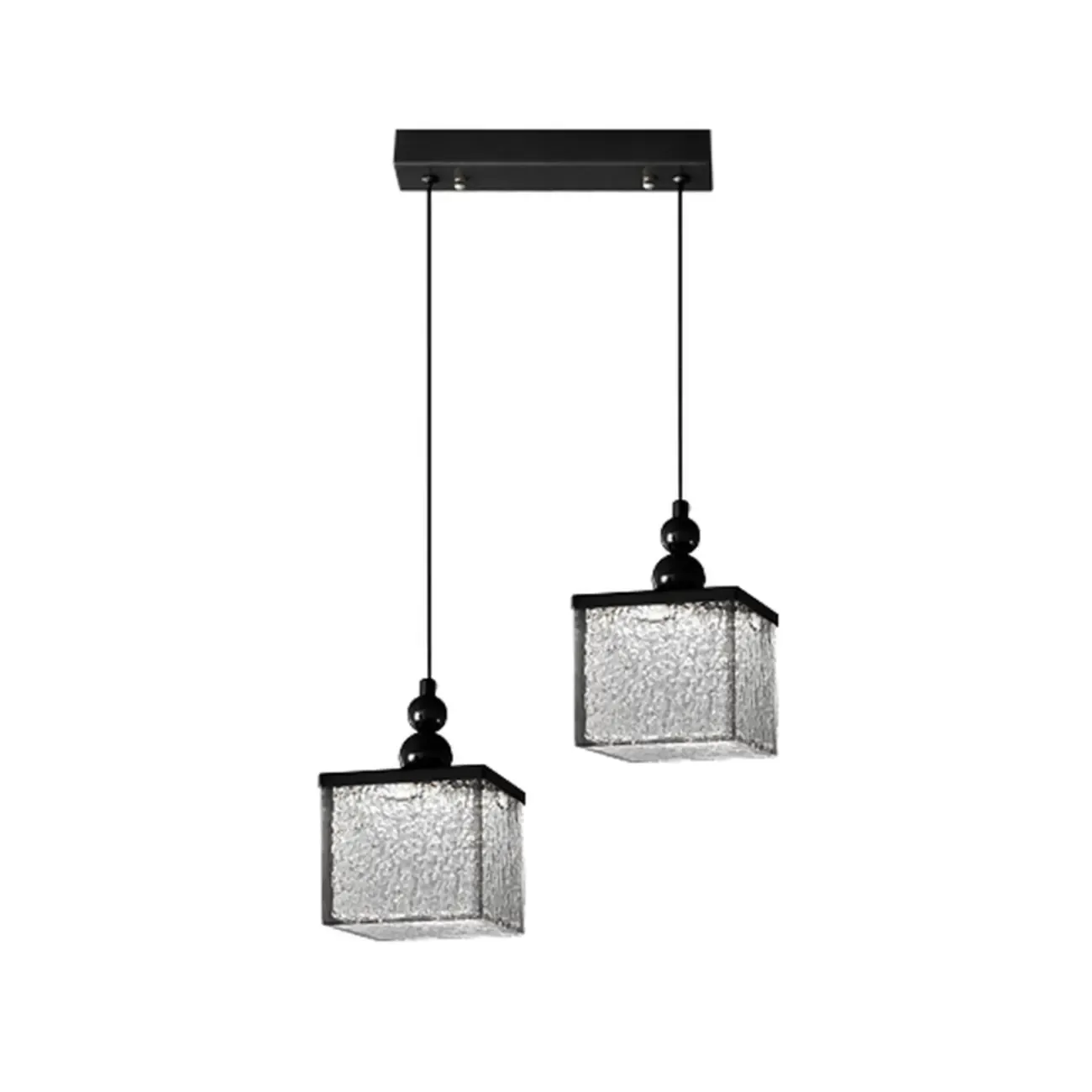 Adjustable Modern Square Resin Black LED Pendant Light  Image - 8