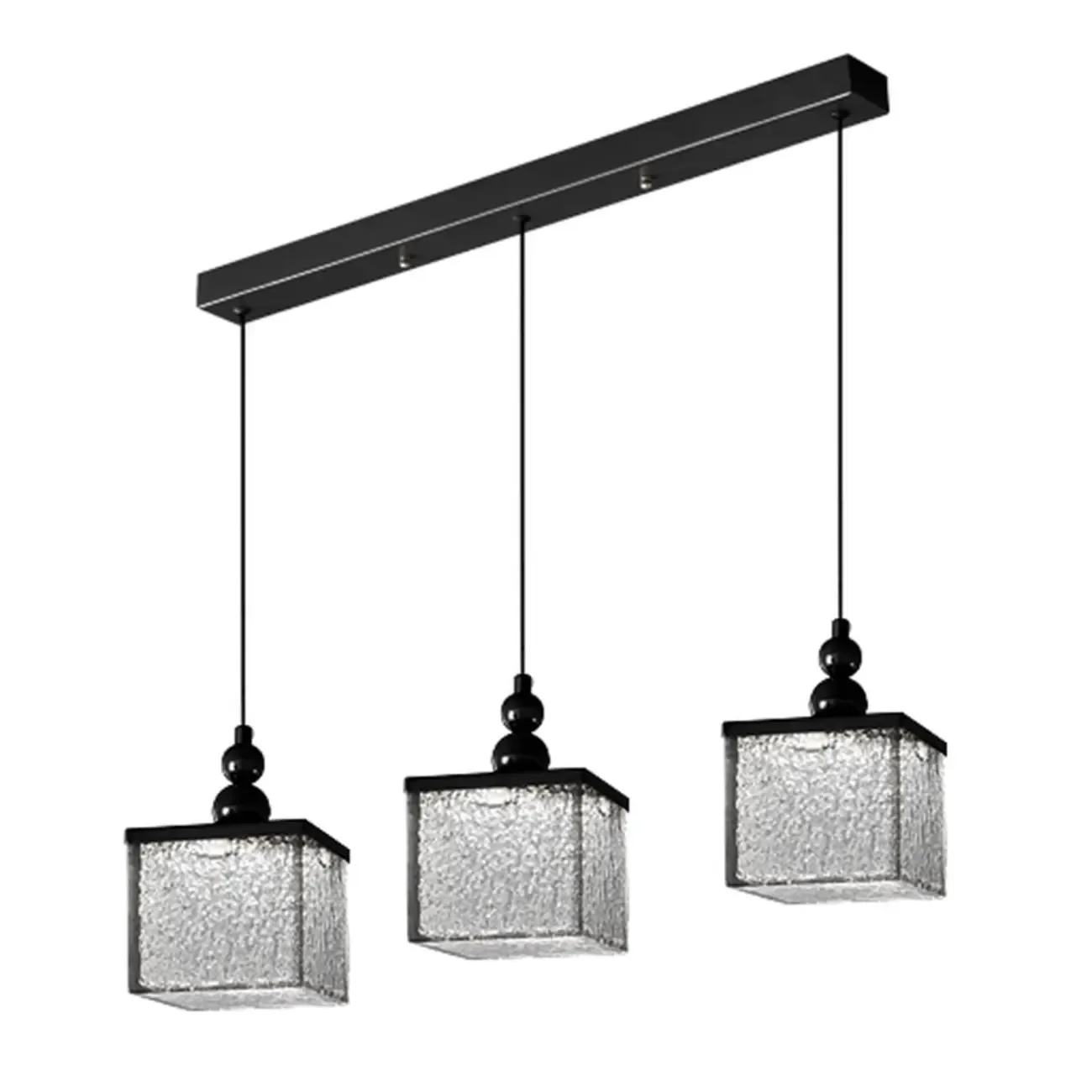 Adjustable Modern Square Resin Black LED Pendant Light | HomeyFad
