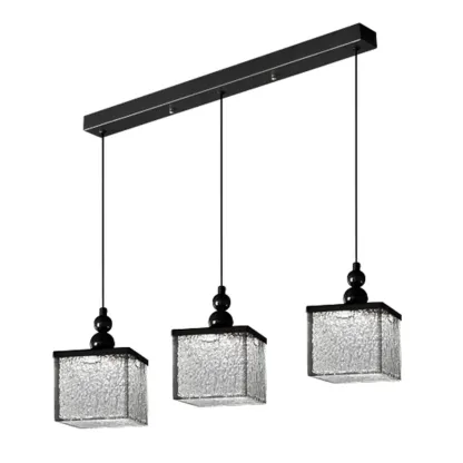 Adjustable Modern Square Resin Black LED Pendant Light  Image - 10