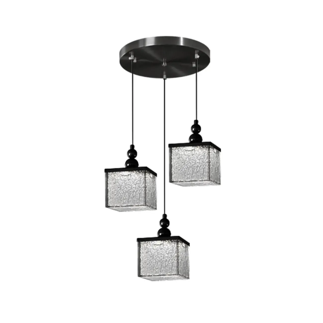 Adjustable Modern Square Resin Black LED Pendant Light  Image - 11