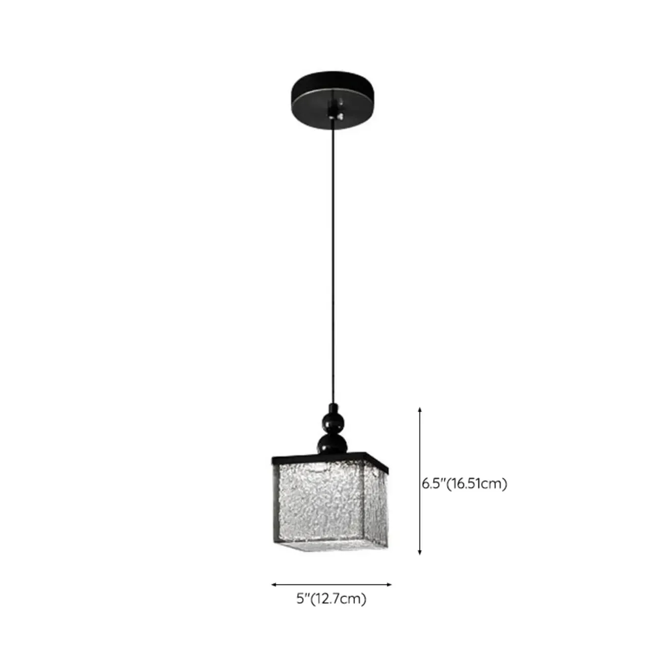 Adjustable Modern Square Resin Black LED Pendant Light  Image - 17