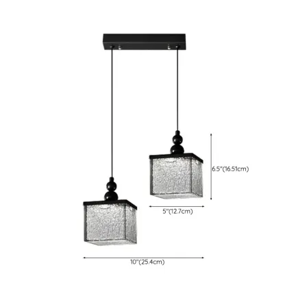 Adjustable Modern Square Resin Black LED Pendant Light  Image - 19