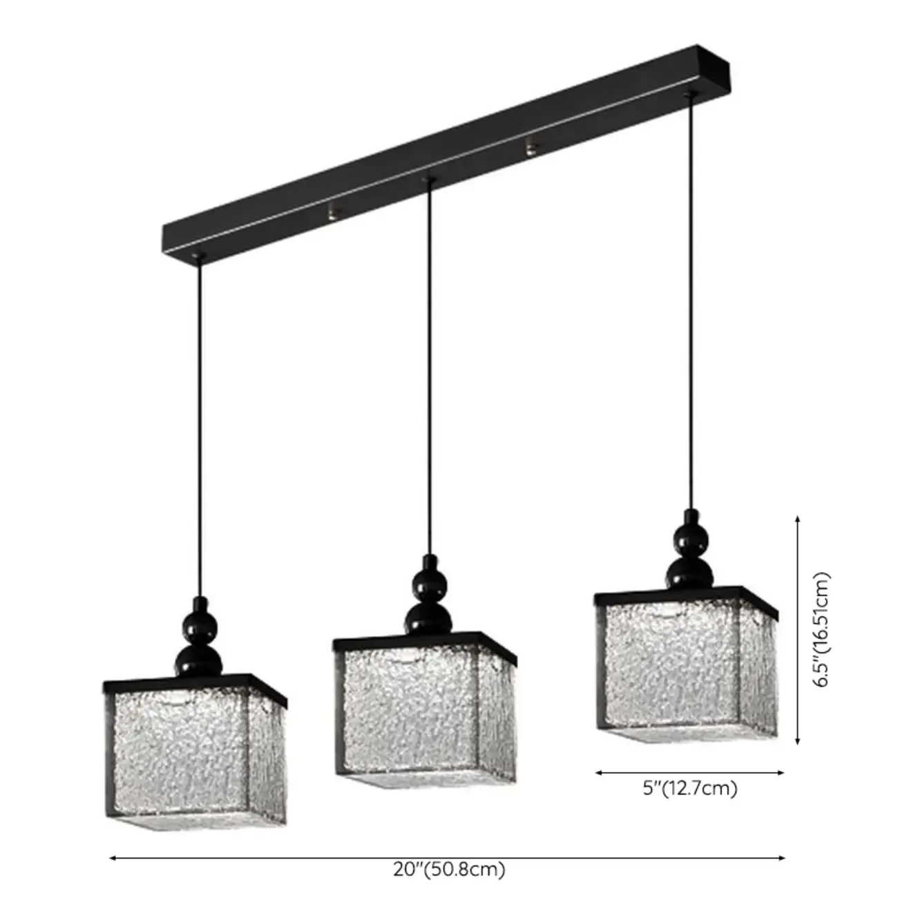 Adjustable Modern Square Resin Black LED Pendant Light  Image - 23